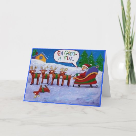 Reindeer Flat Christmas Card Feestdagen Kaart (Voorkant)
