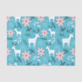 Reindeer Floral Poinsettia Whimsical Tissuepapier (Voorkant)