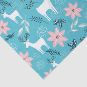 Reindeer Floral Poinsettia Whimsical Tissuepapier (Detail)