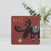 Reindeer found the star: Christmas card, flat Kaart (Staand voorkant)