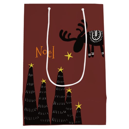 Reindeer found the star medium cadeauzakje (Achterkant)