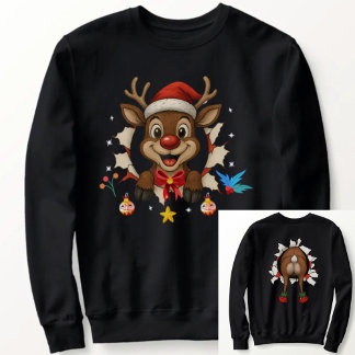 Reindeer Front And Back Xmas Fan Jumper 2026 2027 Trui