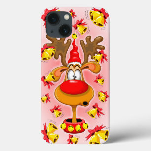 Reindeer Fun-kerstCartoon met Bells Alarms Case-Mate iPhone Case