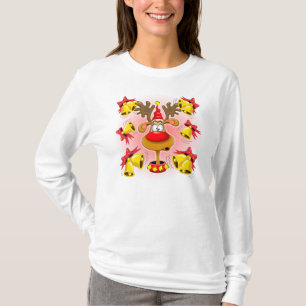 Reindeer Fun-kerstCartoon met Bells Alarms T-shirt