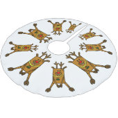 Reindeer Funny Drawing on White Kerstboom Rok (Gekanteld)
