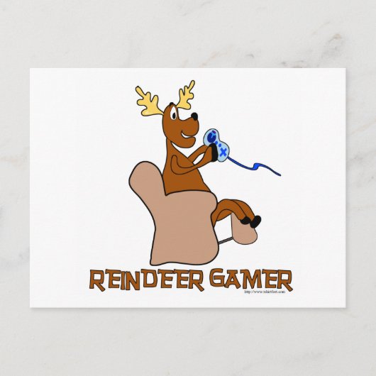 Reindeer Gamer Briefkaart (Voorkant)