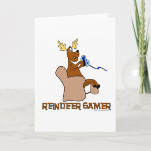 Reindeer Gamer Feestdagen Kaart