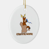 Reindeer Gamer Keramisch Ornament (Rechts)