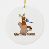 Reindeer Gamer Keramisch Ornament (Voorkant)