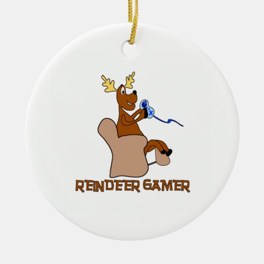 Reindeer Gamer Keramisch Ornament (Voorkant)