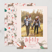 Reindeer Games Holiday Photo Card (Voorkant / Achterkant)