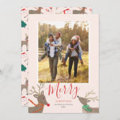 Reindeer Games Holiday Photo Card Feestdagenkaart (Voorkant / Achterkant)