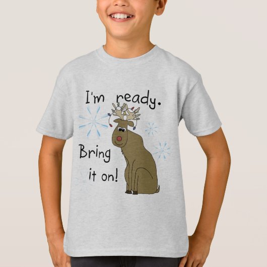 Reindeer gereed voor kersttshirts en cadeaus t-shirt (Voorkant)