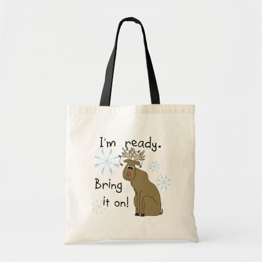 Reindeer gereed voor kersttshirts en cadeaus tote bag (Voorkant)