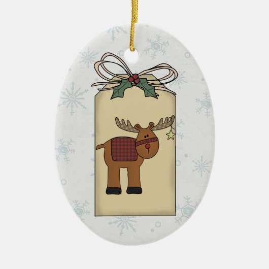 Reindeer Gift Label Ornament (Voorkant)