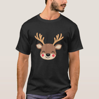 Reindeer Gifts Unisex Kids Winter Classic Cartoon  T-shirt