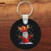 Reindeer Gnome Shirt Men Women Buffalo Plaid Red C Sleutelhanger (Voorkant)