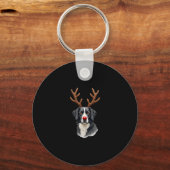 Reindeer Great Dane Christmas Great Dane Dog Mom D Sleutelhanger (Voorkant)