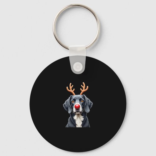 Reindeer Great Dane Christmas Great Dane Dog Mom D Sleutelhanger (Voorkant)