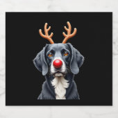 Reindeer Great Dane Christmas Great Dane Dog Mom D Sparkling Wijnetiket (Enkel label)