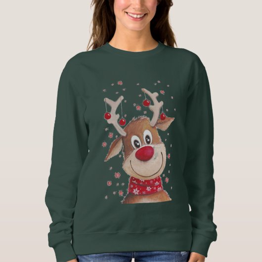 REINDEER HEAD CHRISTMAS SWEATER (Voorkant)