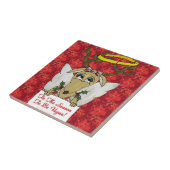 Reindeer: het seizoen van de Vegan Angel Tile Tegeltje (Zijkant)