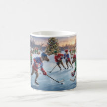 Reindeer Hockey, Coffee Mug