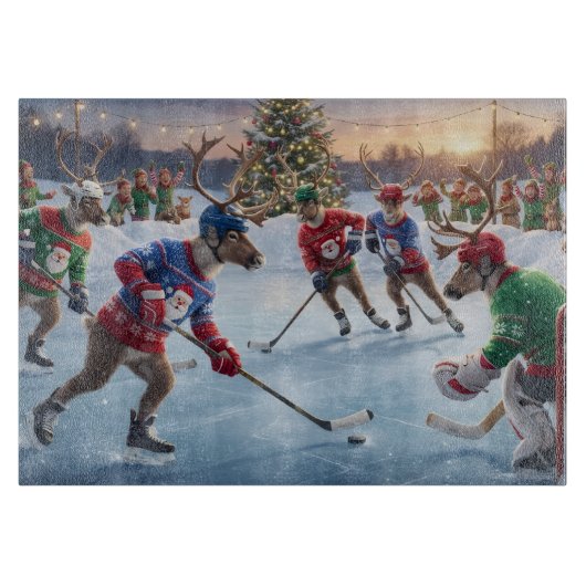Reindeer Hockey, Cutting Board Snijplank (Voorkant)