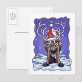 Reindeer Holiday Feestdagenkaart (Voorkant / Achterkant)