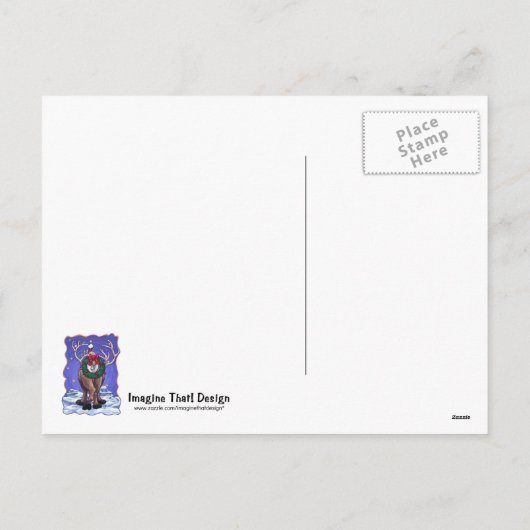 Reindeer Holiday Feestdagenkaart (Achterkant)