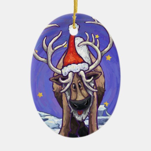 Reindeer Holiday Keramisch Ornament (Voorkant)
