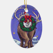 Reindeer Holiday Keramisch Ornament (Achterkant)