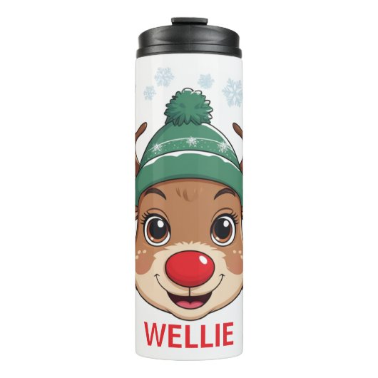 Reindeer Holiday Tumblr – Festive Boys Gift Idea" Thermosbeker (Voorkant)