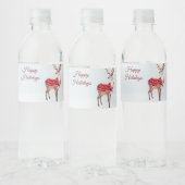 Reindeer Holiday Waterfles Etiket (Flessen)