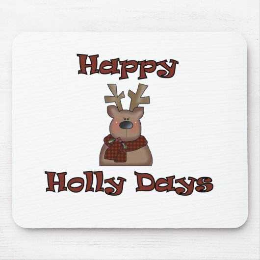 Reindeer Holly Days Tshirts en geschenken Muismat (Voorkant)