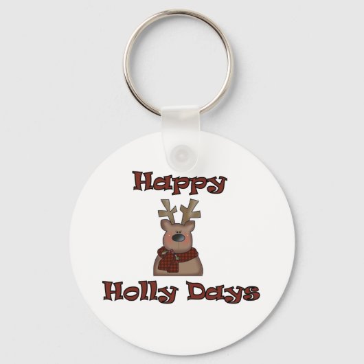 Reindeer Holly Days Tshirts en geschenken Sleutelhanger (Voorkant)