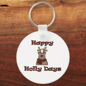 Reindeer Holly Days Tshirts en geschenken Sleutelhanger (Voorkant)