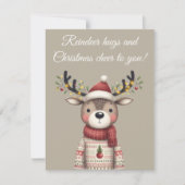 Reindeer Hugs and Christmas Cheer Greeting Card Kaart (Voorkant)