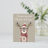 Reindeer Hugs and Christmas Cheer Greeting Card Kaart (Staand voorkant)