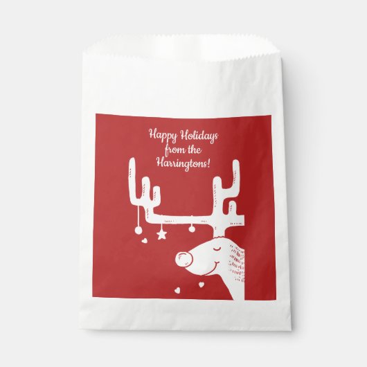 Reindeer illustratie aangepaste tekst gunt tassen bedankzakje (Voorkant)