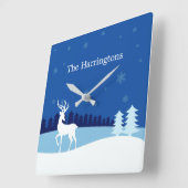 Reindeer Illustratie aangepaste wandklok (Hoek)