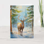 Reindeer in a Winter Forest Modern Art Kaart (Voorkant)