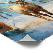 Reindeer in a Winter Forest Modern Art Poster (Hoek)