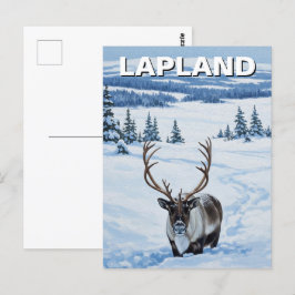 Reindeer in Lapland Finland Travel Briefkaart