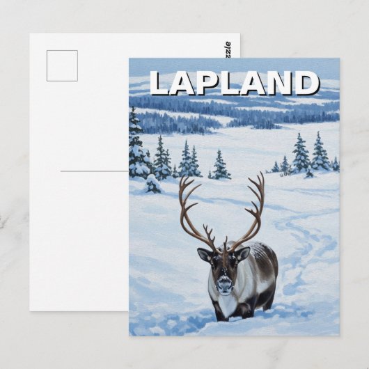 Reindeer in Lapland Finland Travel Briefkaart (Voorkant / Achterkant)