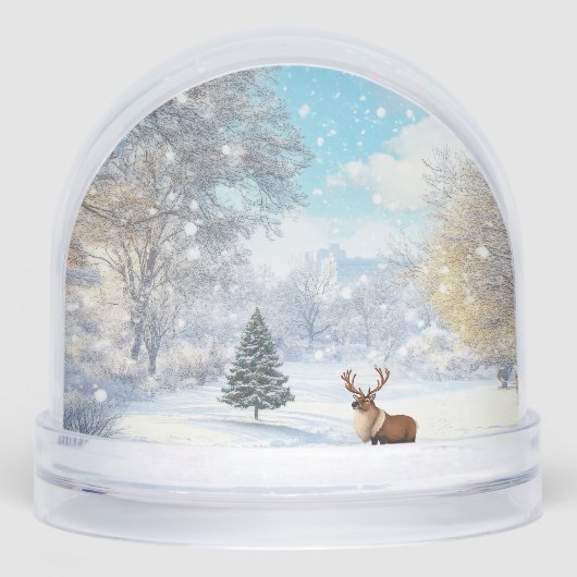 Reindeer in the winter sneeuwbol (Voorkant)