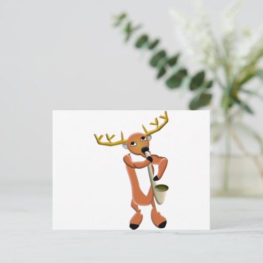 Reindeer Jazz Briefkaart (Staand voorkant)