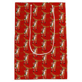 Reindeer Jazz Wrapping Paper Medium Cadeauzakje (Achterkant)