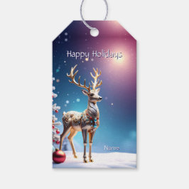 Reindeer Jewels Christmas Gift Tag Cadeaulabel