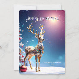 Reindeer Jewels Christmas Holiday Card Feestdagenkaart
